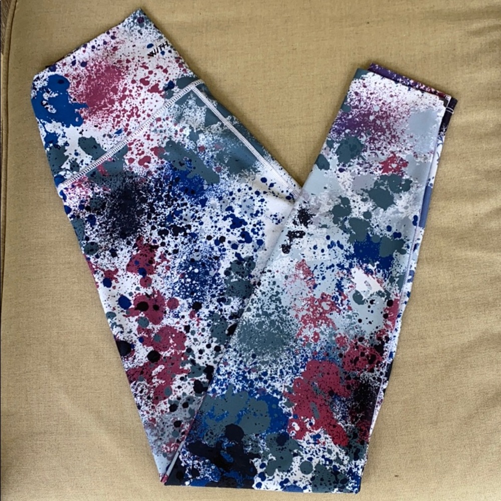 Peloton Wear It To Heart splatter paint leggings